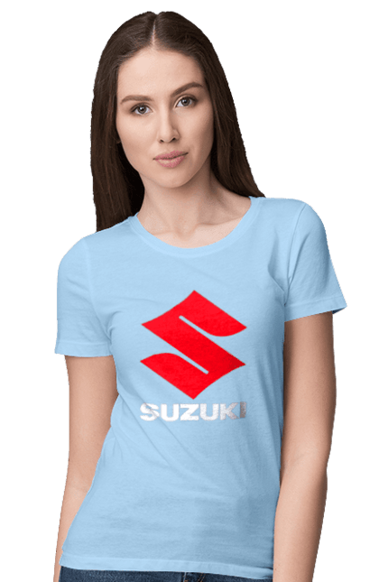 Women`s t-shirt with prints Suzuki Wh. Auto, logotype, machine, suzuki. 2070702