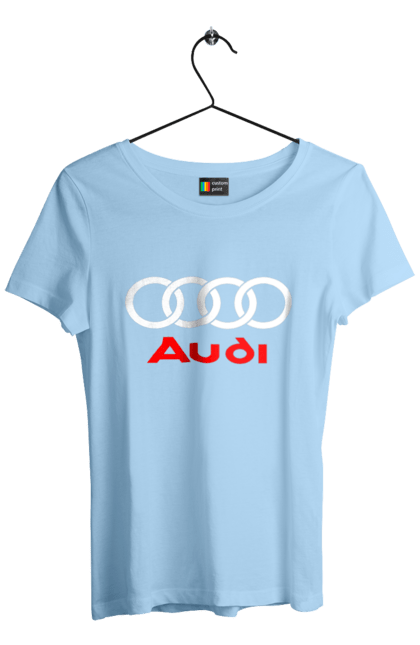 Women`s t-shirt with prints Audi Logotype. Audi, cars. 2070702
