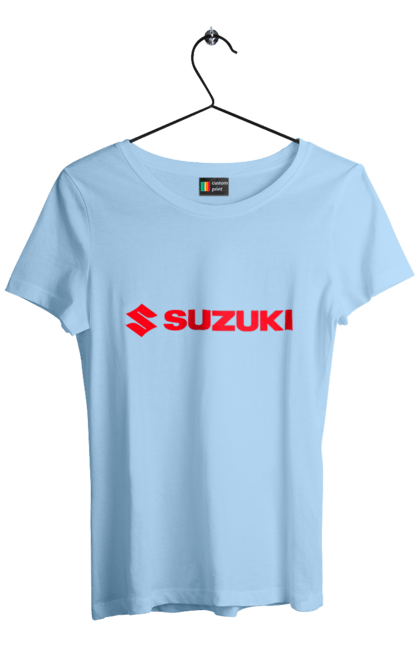 Women`s t-shirt with prints Suzuki 3 Red. Auto, logo, machine, suzuki. 2070702