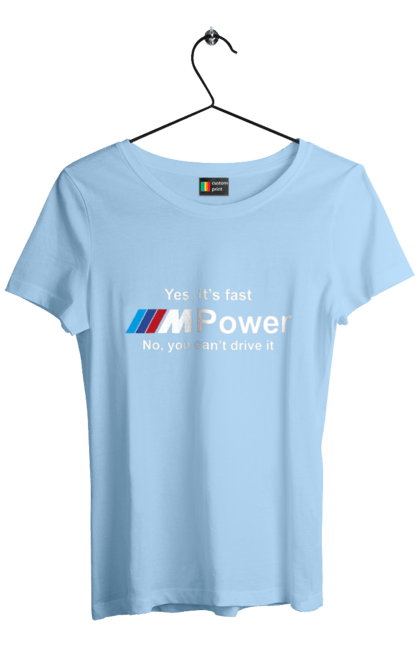 Футболка жіноча з принтом "M power white BMW". Бмв, м серія. 2070702