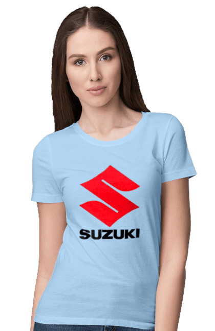 Women`s t-shirt with prints Suzuki Bl. Auto, logotype, machine, suzuki. 2070702