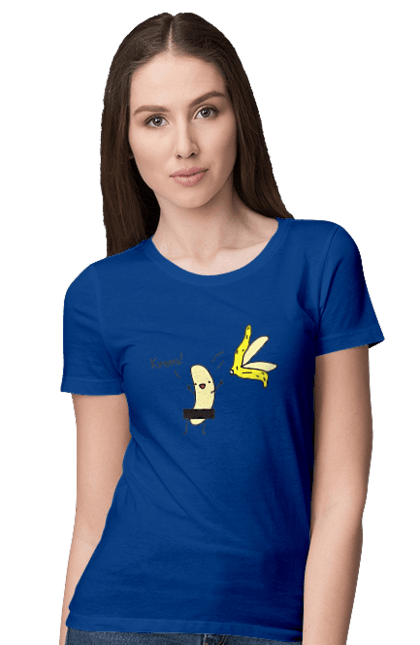 Футболка жіноча з принтом "Кутить". Банан, гумор, кутить, на вечірку. 2070702