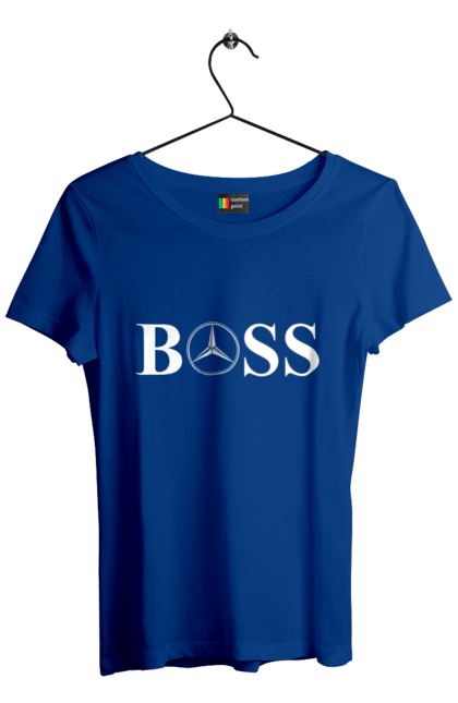 Women`s t-shirt with prints the boss of mercedes. Boss, cars, mercedes. 2070702
