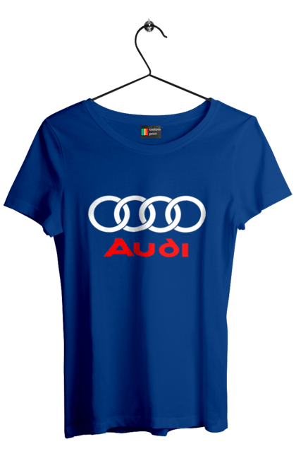 Women`s t-shirt with prints Audi Logotype. Audi, cars. 2070702