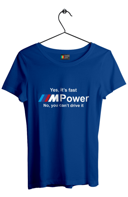 Футболка жіноча з принтом "M power white BMW". Бмв, м серія. 2070702