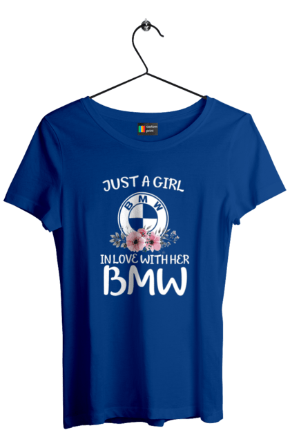 Футболка жіноча з принтом "Just a girl BMW". Бмв, машини. 2070702