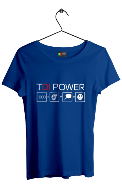 Футболка жіноча з принтом "TDI Power Audi". Ауді, машини. 2070702