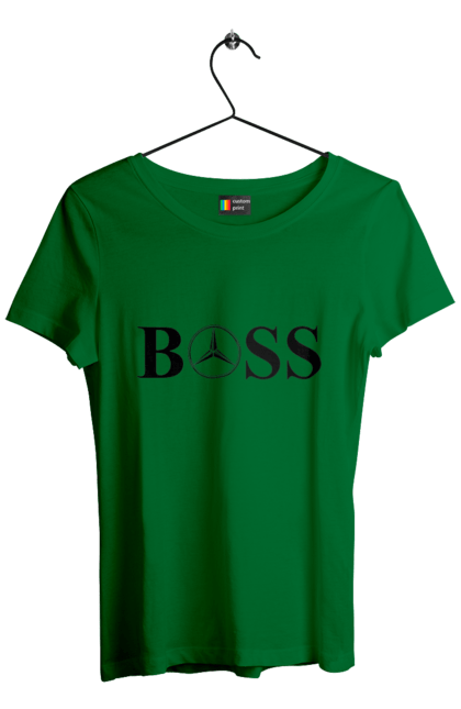 Women`s t-shirt with prints the boss of mercedes. Boss, cars, mercedes. 2070702