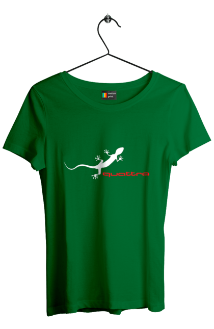 Футболка женская с принтом Audi Quattro. Ауди, машины. 2070702