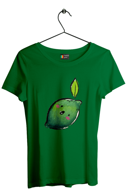 Футболка жіноча з принтом "Любий лайм". Лайм, літо, любий, посмішка. 2070702