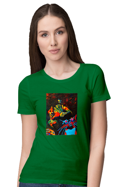 Футболка жіноча з принтом "Секс коти". Картина, коти, секс. 2070702