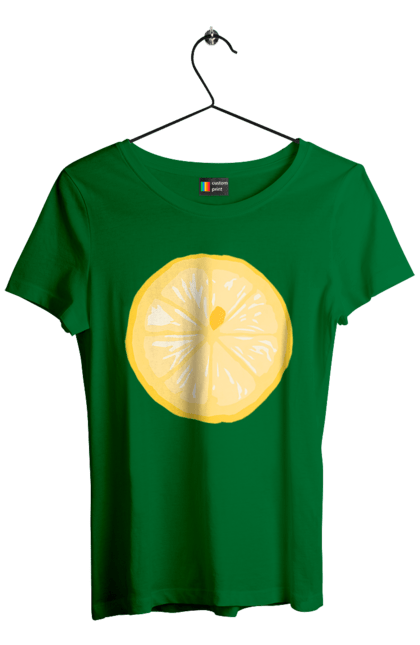 Футболка жіноча з принтом "Круглий лимон". Лето, лимон. 2070702