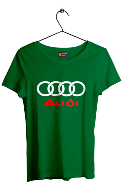 Women`s t-shirt with prints Audi Logotype. Audi, cars. 2070702
