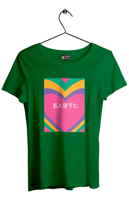 Футболка жіноча з принтом "Блять кольоровий". Ієрогліфи, напис. 2070702