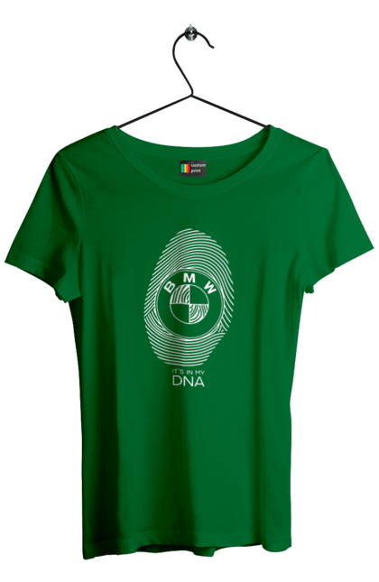 Футболка жіноча з принтом "БМВ відбиток". Бмв, відбиток, машини. 2070702