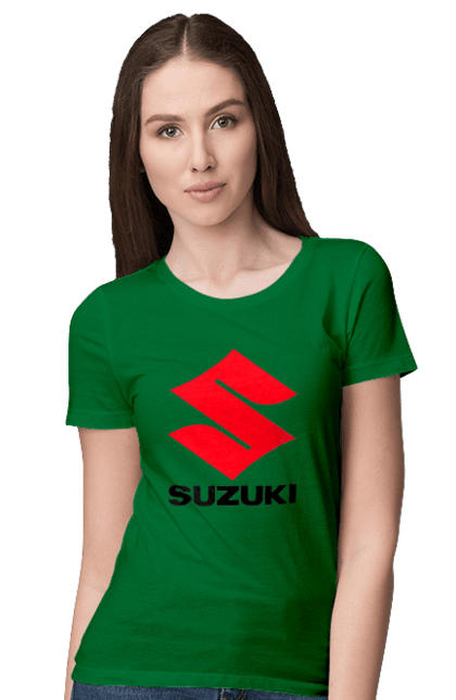 Women`s t-shirt with prints Suzuki Bl. Auto, logotype, machine, suzuki. 2070702