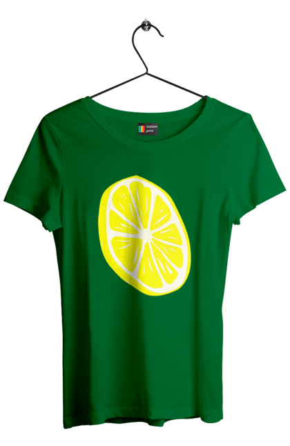 Футболка жіноча з принтом "Лимон". Великий, лимон, яскравий. 2070702
