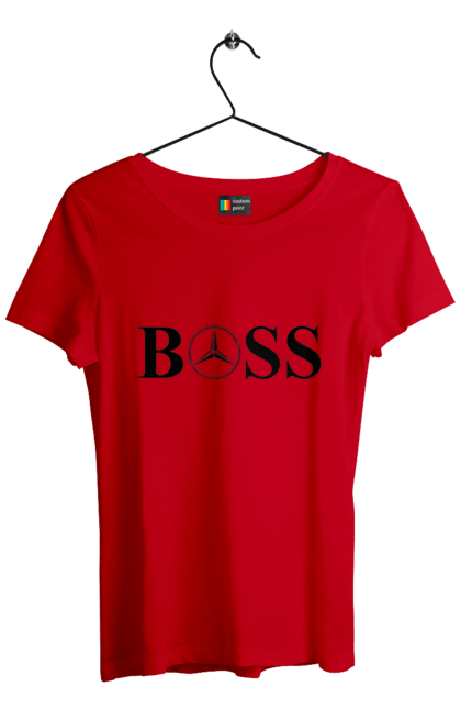 Women`s t-shirt with prints the boss of mercedes. Boss, cars, mercedes. 2070702