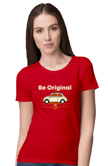 Women`s t-shirt with prints Fiat 500. Auto, fiat, machine. 2070702
