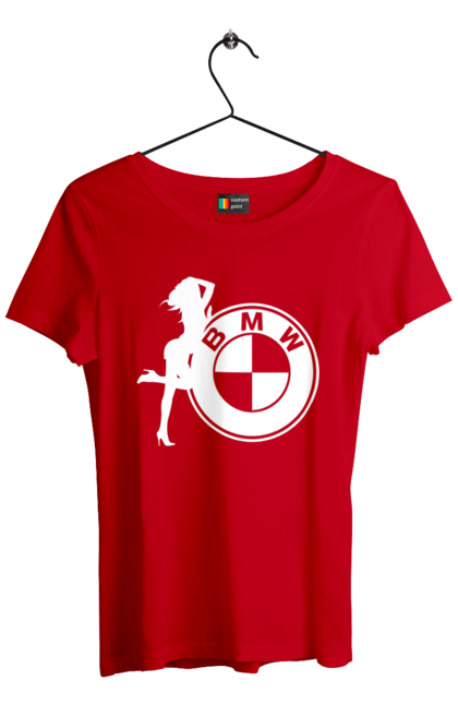 Футболка женская с принтом Bmw Girl. Бмв, машины. 2070702