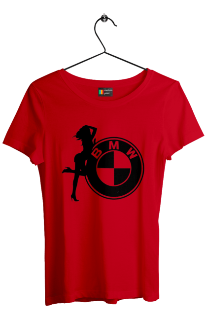 Футболка женская с принтом Bmw Girl. Бмв, машины. 2070702