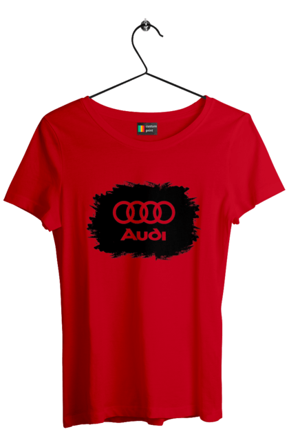 Футболка жіноча з принтом "Ауді чорний лого". Ауді, машини. 2070702