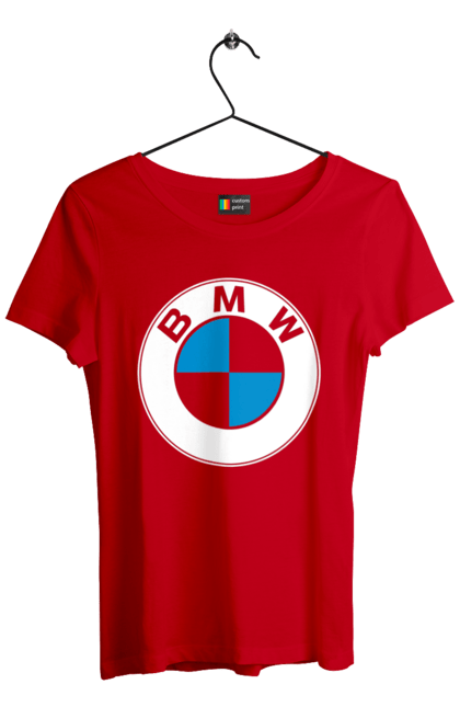 Футболка женская с принтом Bmw Logo. Бмв, машины. 2070702