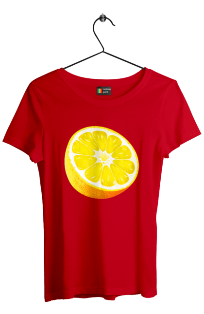 Футболка жіноча з принтом "Половина лимона". Лимон, літо, свіжість. 2070702