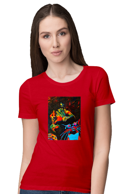 Футболка жіноча з принтом "Секс коти". Картина, коти, секс. 2070702