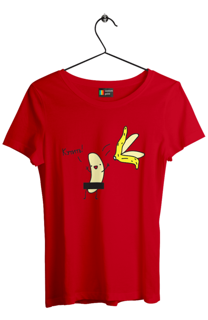 Футболка жіноча з принтом "Кутить". Банан, гумор, кутить, на вечірку. 2070702