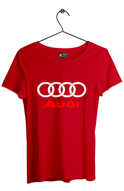 Women`s t-shirt with prints Audi Logotype. Audi, cars. 2070702