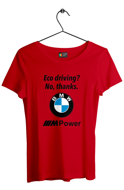 Футболка жіноча з принтом "Електрокар? нет, спасибо. БМВ". Бмв, електрокар, м серія, фан. 2070702