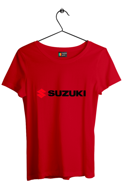 Women`s t-shirt with prints Suzuki logo. Auto, logo, machine, suzuki. 2070702