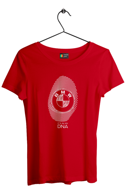 Футболка женская с принтом БМВ отпечаток. Бмв, машины, отпечаток. 2070702