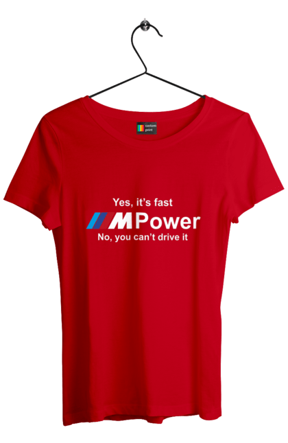 Футболка жіноча з принтом "M power white BMW". Бмв, м серія. 2070702