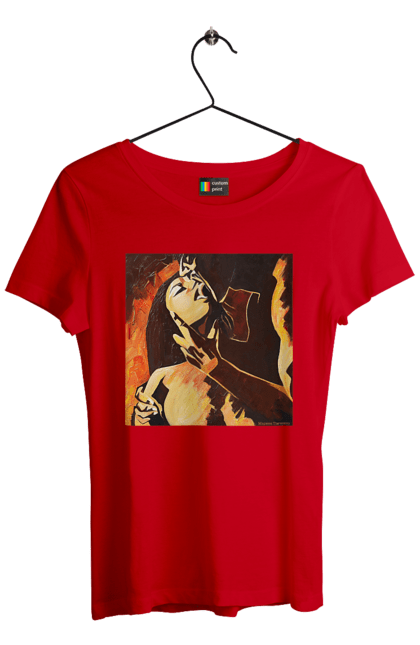 Футболка жіноча з принтом "Страсна жінка". Жінка, картина, секс. 2070702