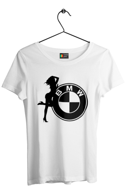 Футболка женская с принтом Bmw Girl. Бмв, машины. 2070702