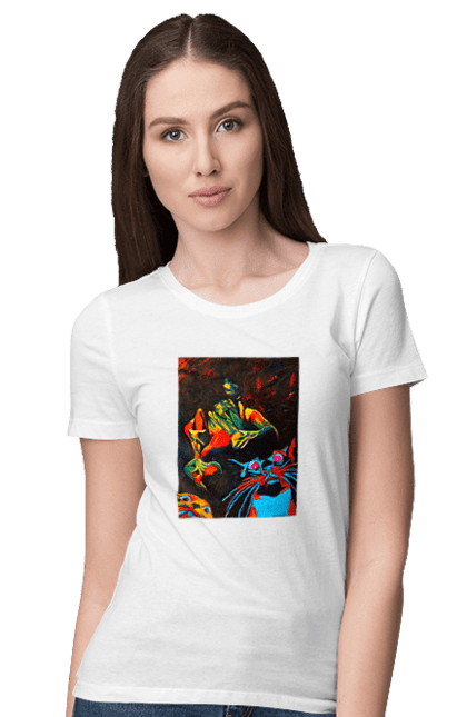 Футболка жіноча з принтом "Секс коти". Картина, коти, секс. 2070702