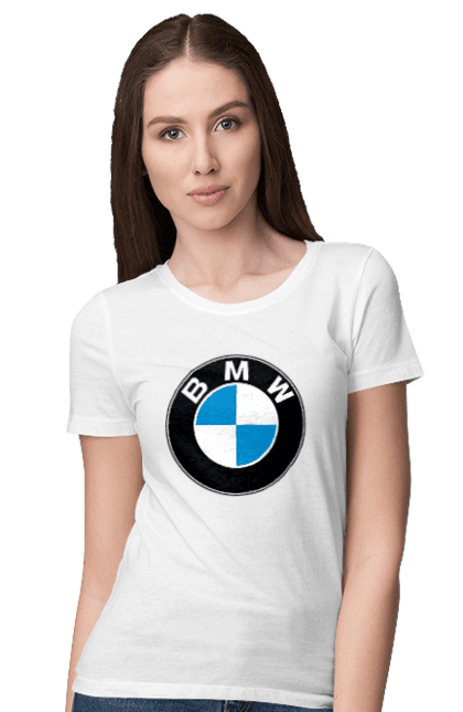 Футболка жіноча з принтом "Bmw Logo". Бмв, машини. 2070702