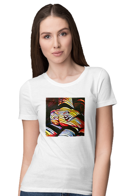 Футболка жіноча з принтом "Секс зверху". Картина, секс. 2070702