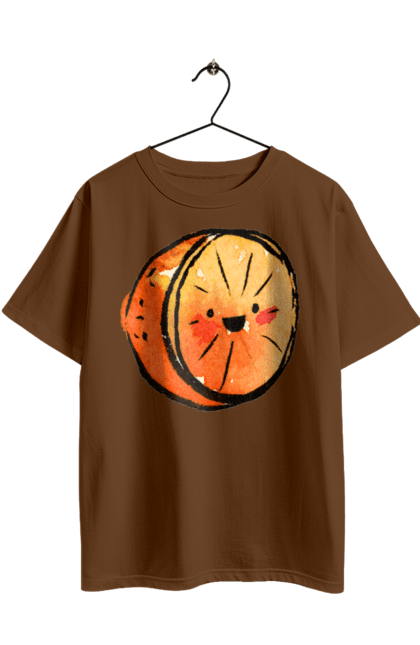 Oversized t-shirt with prints Cute orange. Expensive, orange, smiley, summer. 2070702