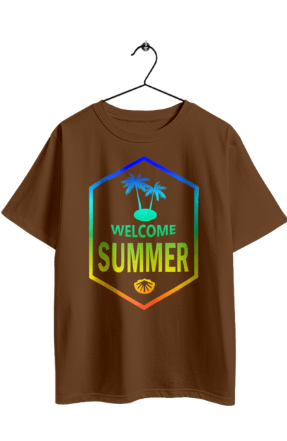 Oversized t-shirt with prints Hi summer 1. Gradient, hi, summer. 2070702