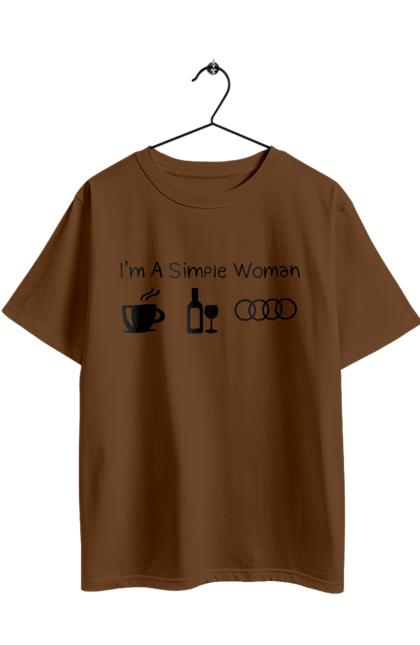 Oversized t-shirt with prints I'm a Simple Woman, Audi. Audi, cars, coffee, wine. 2070702