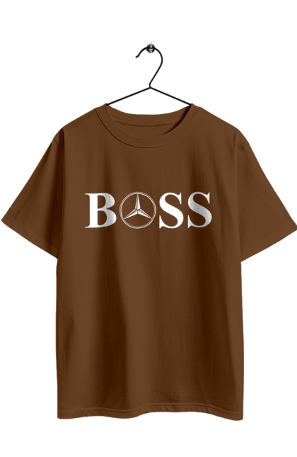 Футболка оверсайз с принтом Босс Мерседес. Бос, машины, мерседес. 2070702