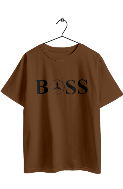 Футболка оверсайз с принтом Босс Мерседес. Бос, машины, мерседес. 2070702