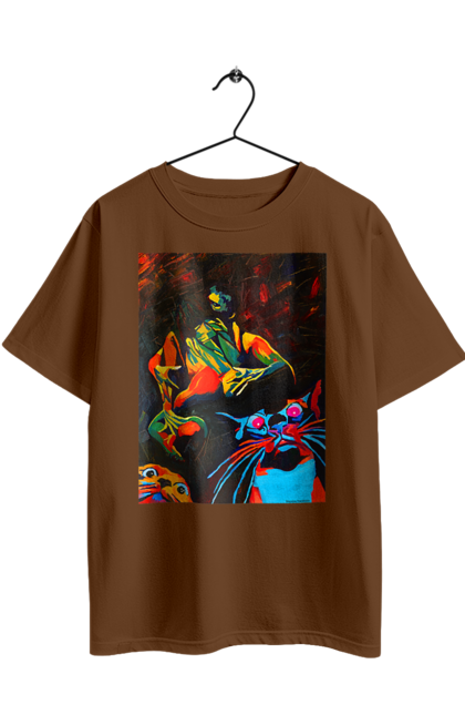 Футболка оверсайз з принтом "Секс коти". Картина, коти, секс. 2070702