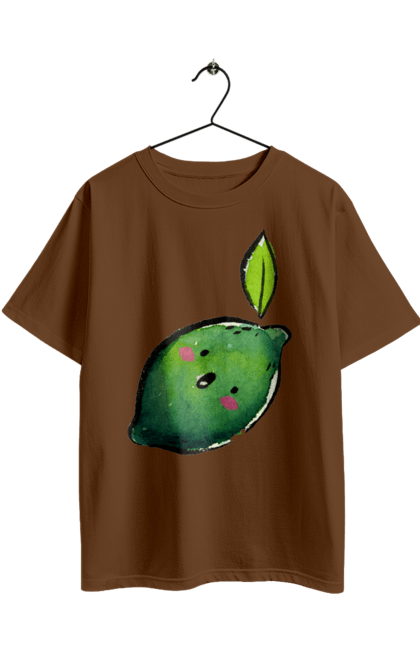 Футболка оверсайз с принтом Милый лайм. Лайм, лето, милый, улыбка. 2070702