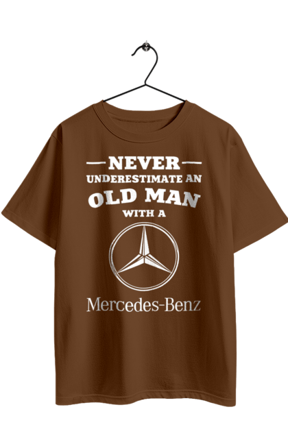 Футболка оверсайз с принтом Never underestimate. Машины, мерседес. 2070702