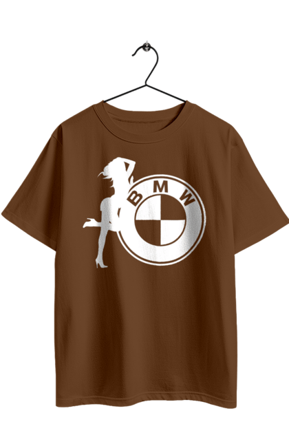 Футболка оверсайз с принтом Bmw Girl. Бмв, машины. 2070702