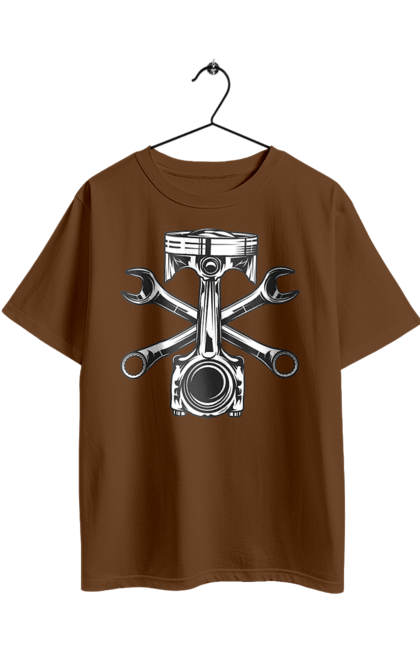 Футболка оверсайз з принтом "Мото запчастини". Вінтаж, запчастини, мото, ретро. 2070702